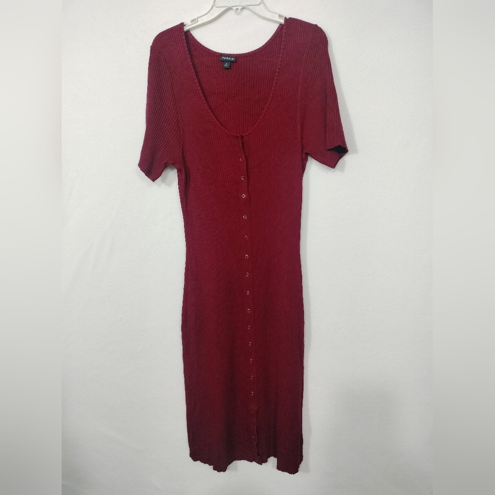 Torrid Burgundy Button-Front Midi Dress